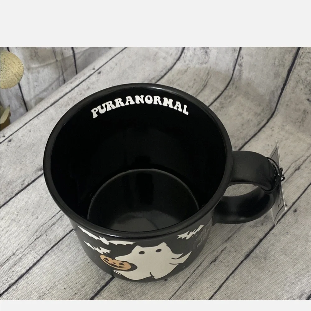 Purranormal Spooky Ghost Cat Black Ceramic Fall Halloween Mug - Picture 6 of 9
